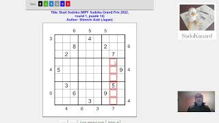 Eng Bust Sudoku by Shinichi Aoki WPF Sudoku Grand Prix 2022 round 1 puzzle 14 [upl. by Earized]