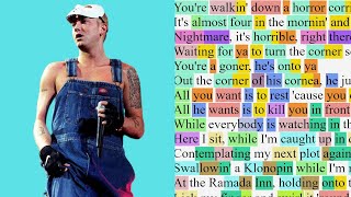 Eminem  3 am Rhyme Scheme Highlighted [upl. by Elagibba]