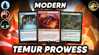 💧🔥🌳 LIGHTNING FAST Temur Prowess  MTG Modern Deck [upl. by Yrellam42]