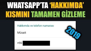 WhatsApp quotHakkımdaquot kısmını tamamen gizleme boş bırakma nasıl yapılır [upl. by Naliorf]