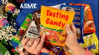 ASMR RequestTasting Candy Whispered Crinkly candy bagsCrunchy chewy sounds [upl. by Coppock]