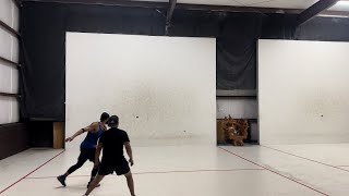 Handball Singles Match 👋🏽🔵💨 Chantz vs Anthony 💪🏽 wallball [upl. by Goodyear56]