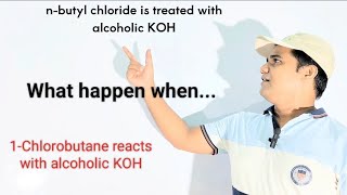 n  butyl chloride reacts with alcoholic KOH  1  Chlorobutane is treated with alcoholic KOH [upl. by Aihsiek415]