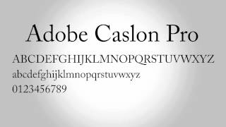 Adobe Caslon Pro Font [upl. by Melony]