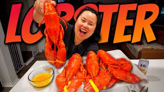 GIANT LOBSTER SEAFOOD BOIL MUKBANG 먹방 EATING SHOW  WHOLE LOBSTER  ASMR EATING  ASMR SOUNDS [upl. by Asserrac]