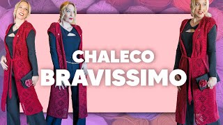 CHALECO BRAVISSIMO 🇮🇹  TEJE UN CHALECO INCREIBLE  APRENDE CROCHET en tejer es de guapas [upl. by Rtoip]