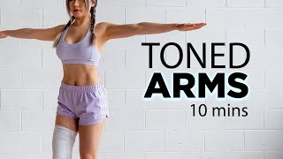 10 Mins Toned Arms Workout  No Equipment [upl. by Ellatsyrc]