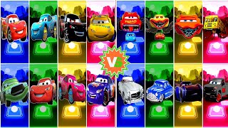 McQueen Car All Video Megamix 🆚Lighting McQueen Eater🆚McQueen Red Car 🎶 Tiles Hop EDM Rush Gameplay🎯 [upl. by Aecila]