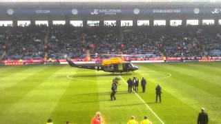 RAF Helicopter Delivers Match Ball To The King Power Stadium for LCFC vs NFFC 101112 HD [upl. by Ashely775]