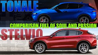 What is the difference ALFA ROMEO TONALE 202223 vs ALFA ROMEO STELVIO  Video comparison [upl. by Drucy]