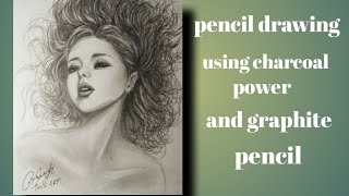 pencil drawing using charcoal powder and graphite pencil easy drawing for beginners [upl. by Romeu]