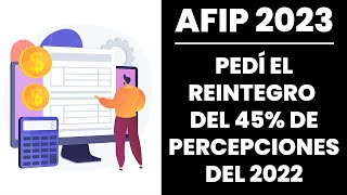 Pedí El Reintegro Del 45 De Percepciones Del 2022  Tutorial AFIP 1  2023 [upl. by Rachaba378]