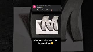 3D Letter M  Amazing 3D Drawing 🤩 shorts [upl. by Esyli840]