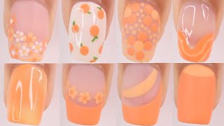 ORANGE SUMMER NAILS 2024  trendy summer nail art designs compilation easy summer nails [upl. by Ennairol]