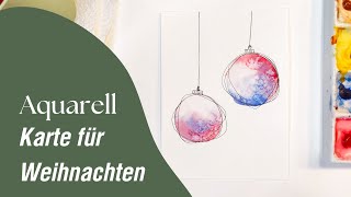 Aquarell Weihnachtskarte malen  DIY Echtzeit Tutorial für Anfänger [upl. by Narret]