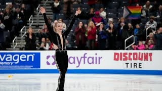 Amber Glenn skates in the championship women short program during the 2024 US Figure Skating [upl. by Sirtaeb]