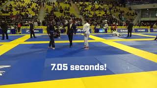 7 Second Submission At IBJJF Worlds [upl. by Akimed]