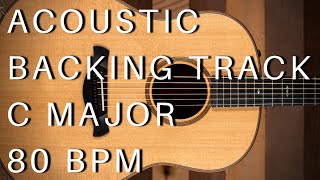 Acoustic Guitar Backing Track  C Major 80 Bpm [upl. by Ardaid153]