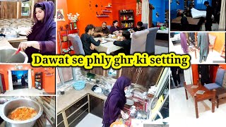 Dawat se phly ghr ki setting ll Breakfast to dinner routine ll Friday to Saturday vlog ll Chicken pl [upl. by Hairej]