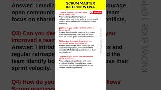 Scrum Master Interview Questions and Answers [upl. by Leaper]