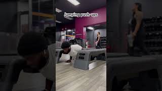 Jumping pushups pushups trending viralvideo fitness youtubeshorts gymexercises workout fyp [upl. by Yenot]