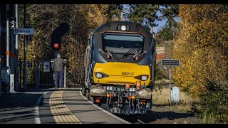 Chiltern Class 68 68012 rumbles through Kenilworth with an empty nuclear flask train [upl. by Eunice]