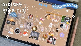 사각사각 ASMR✏️  속지공유➰ 아이패드로 먼슬리 다꾸하기💗  힐링영상 백색소음 iPad goodnotes journal [upl. by Downe]