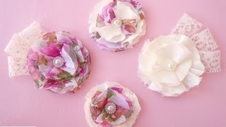 Come fare dei Fiori di Stoffa  Fabric Flowers [upl. by Ezar]