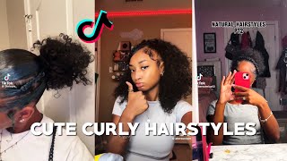 CUTE CURLY HAIRSTYLES TIKTOK COMPILATION [upl. by Zipah992]