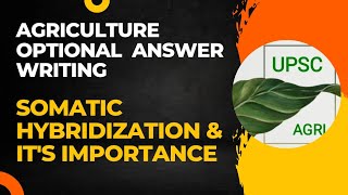 Somatic Hybridization amp its importance  Agriculture Optional Answer Writing Practice  UPSC [upl. by Lyssa]