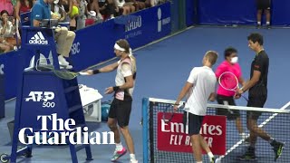 Alex Zverev thrown out of Mexican Open for hitting umpire’s chair [upl. by Helali283]