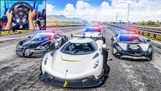 Stealing Koenigsegg Jesko  Police Chase  Forza Horizon 5 Steering Wheel  Shifter Gameplay [upl. by Denna]