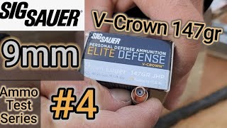 9mm Ammo Testing Series 4 Sig VCrown 147gn JHP  Glock 17 and MampP Shield  AccuracyGel [upl. by Ahtiek]