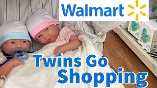 Newborn Twins Walmart Shopping Outing  Haul  Realistic JC Toys Berenguer Reborn Baby Dolls [upl. by Unity96]