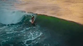 Surfing Balangan Bali Barrels at sunset [upl. by Yelsnia]