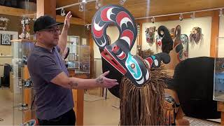 Crooked Beak Mask by Kwakiutl artist Trevor Hunt  Northwest Coast Art [upl. by Brandie727]