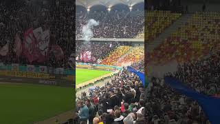 Torte aruncate de galeria Rapidului in T2 shorts reels youtubeshorts ultras superliga fcsb [upl. by Julio185]