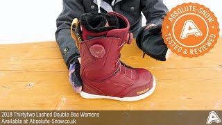 2017  2018  Thirtytwo Lashed Double Boa Womens Snowboard Boots  Video Review [upl. by Christoph49]