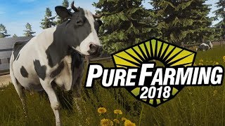 Pure Farming 2018 Tutorial Series Gameplay 2 How to make silage from grass [upl. by Jecon866]