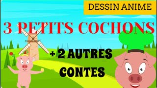 LES TROIS PETITS COCHONS  GASTON LE COCHON  LEON LE COCHON  2 AUTRES CONTES  FRENCH FAIRY TALES [upl. by Kissie110]