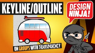 How to Add a KeylineOutline to Illustrator Graphics with Transparency [upl. by Suoivatnom]