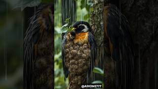 Mother bird warm up their baby birds from rain birds wildbirds mother love nature rain [upl. by Trillbee]