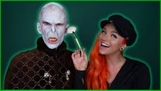 LORD VOLDEMORT MAKEUP TRANSFORMATION feat GLAMampGORE [upl. by Krid925]