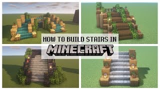 How To Build Stairs in Minecraft  6 Designs Easy Minecraft Build Tutorial [upl. by Rome]