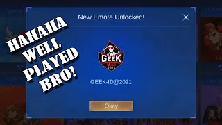 HAHAHA WELL PLAYED BRO  2021 MPL Support Emote  Geek Fam ID [upl. by Leizahaj]