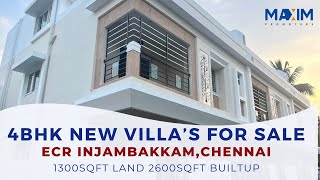 ECR Injambakkam  4BHK Villa for Sale  CMDA Approved  2600Sqft BuiltUp  ₹210Crs  9840887885 [upl. by Maxwell]