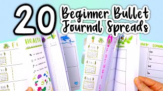 20 Beginner Bullet Journal Spreads  THE ULTIMATE BULLET JOURNAL GUIDE [upl. by Sherwood]