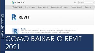 COMO BAIXAR A VERSÃO ESTUDANTE DO REVIT 2021  Dicas de Revit [upl. by Athalee]