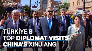 Türkiye’s top diplomat visits Chinas Xinjiang region [upl. by Drugge]