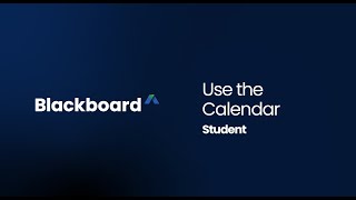 Use the Calendar in Blackboard  Students [upl. by Avika]